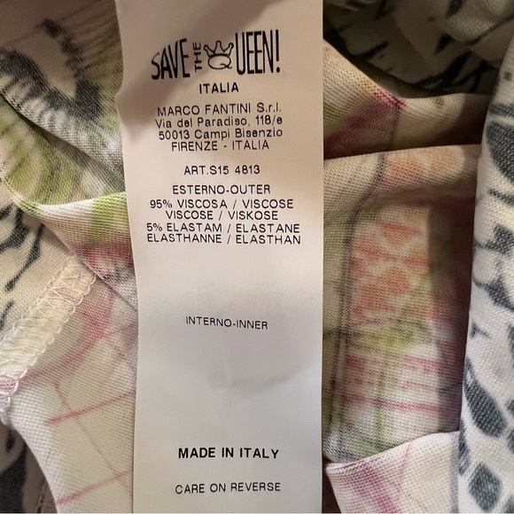 SAVE THE QUEEN Made in Italy Halter Abstract Print Multi-color Dress - Picture 5 of 10